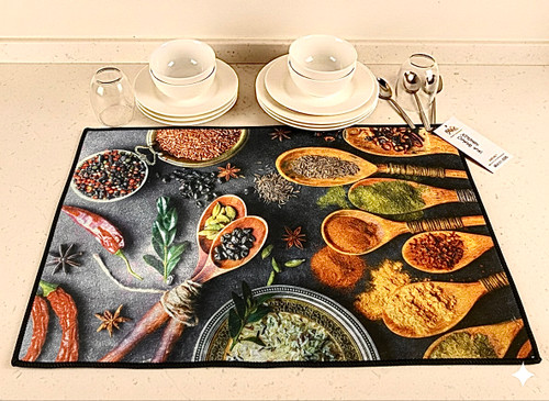 نمگیر آشپزخانه نمدی با رویه ابریشم 30*45 طرح ادویه