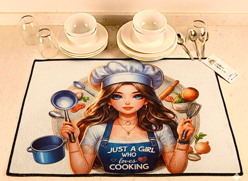 نمگیر آشپزخانه نمدی با رویه ابریشم 30*45 طرح باربی