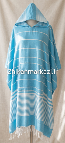 حوله پانچو نخی یزدی آبی روشن(زنانه/مردانه)
