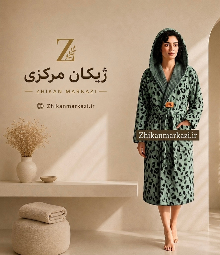 حوله تنپوش پلنگی ترک ۲ایکس لارج سبز تیره