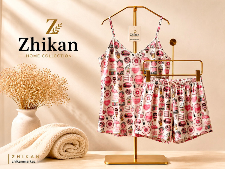 تاپ شلوارک ساتن ابریشم دونات