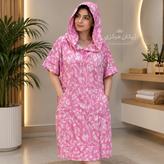 حوله پانچو ژاکارد نخی یزدی زنانه و مردانه رنگ صورتی