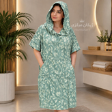 حوله پانچو ژاکارد نخی یزدی زنانه و مردانه رنگ سبز